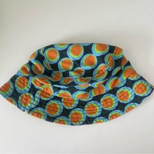 Urban Outfitters Orange & Blue Patterned Bucket Hat